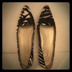 Talbots zebra print leather flats/ loafers